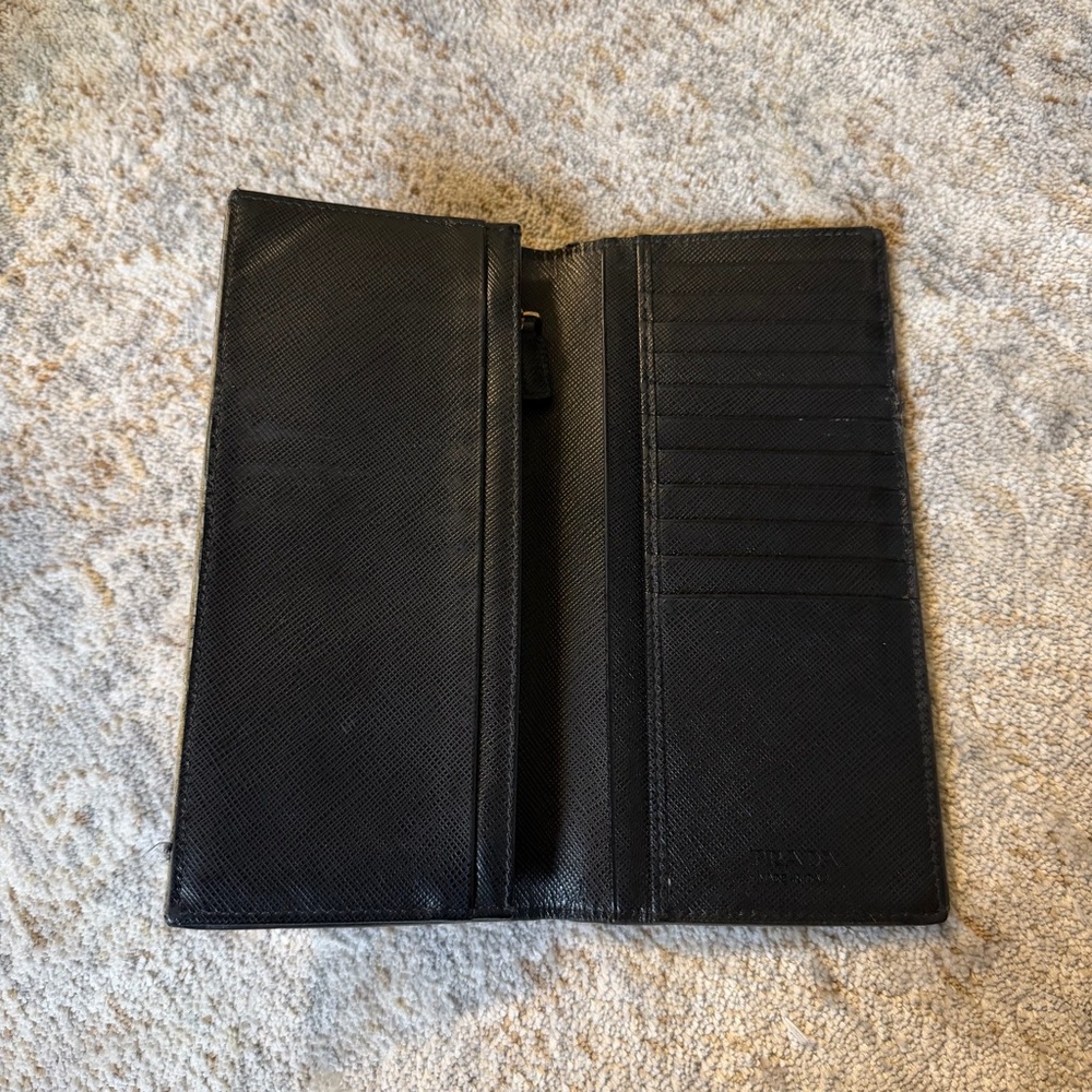PRADA BLACK SAFFIANO LEATHER LONG WALLET - Picture 3 of 7